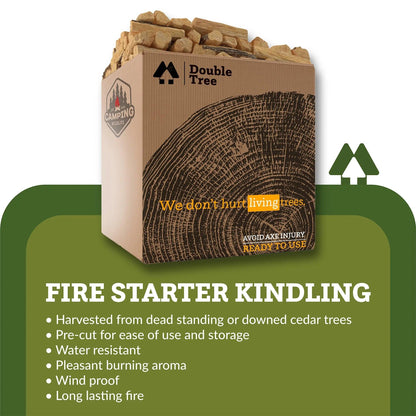 Cedar Kindling Fire Starter Sticks - 100% Natural - SALE 10% OFF USE CODE DOUBLETREE AT CHECK OUT! - Double Tree Forest Products