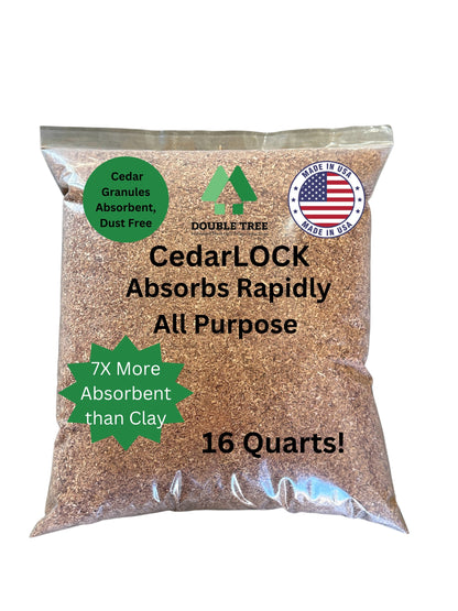 CedarLock Oil Absorbent–Nature’s Heavy-Duty Spill Solution Made from 100% pure incense cedar |Oil Spill Kit Granules-16 Quart 1 Bag 8 LBS, Organic Granules All Purpose Oil Absorbent