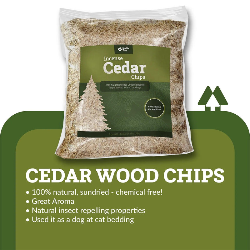 Cedar chips spread in garden