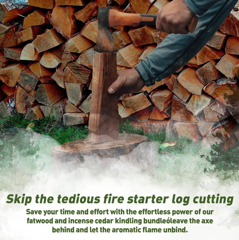 Fatwood and Cedar Kindling Bundle - 100% Natural - Double Tree Forest Products