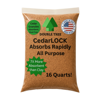 CedarLock Oil Absorbent–Nature’s Heavy-Duty Spill Solution Made from 100% pure incense cedar |Oil Spill Kit Granules-16 Quart 1 Bag 8 LBS, Organic Granules All Purpose Oil Absorbent